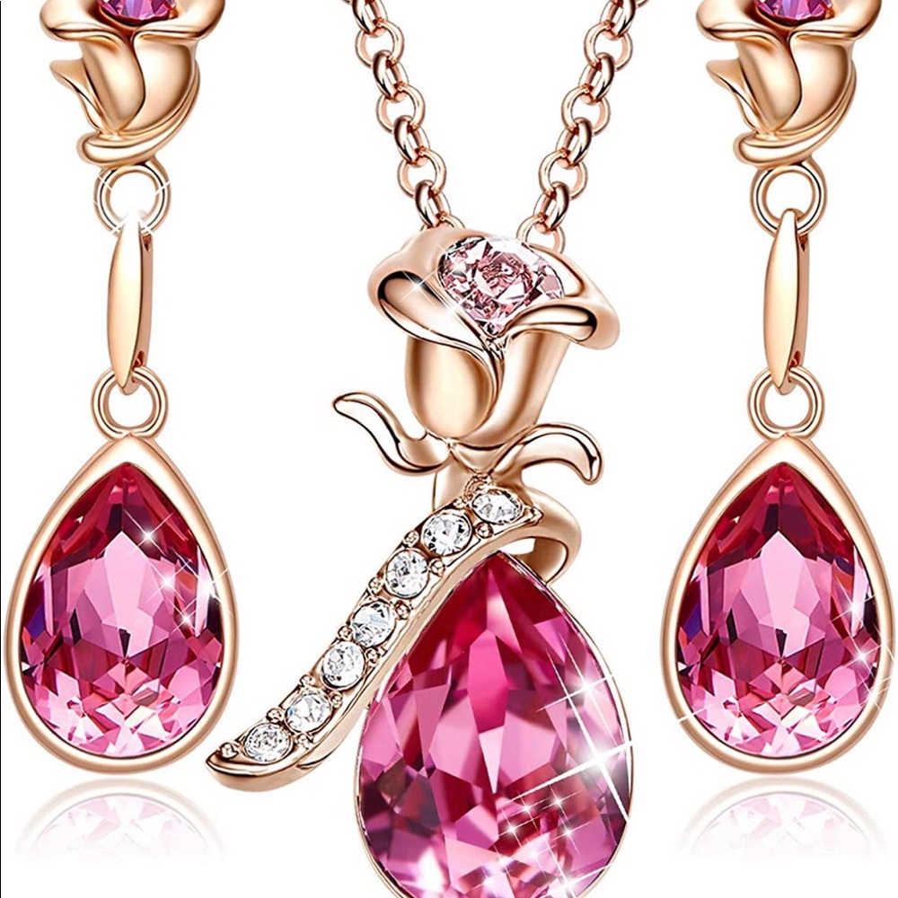 Necklace for Women 18K RoseGold Plated Jewelry Set
